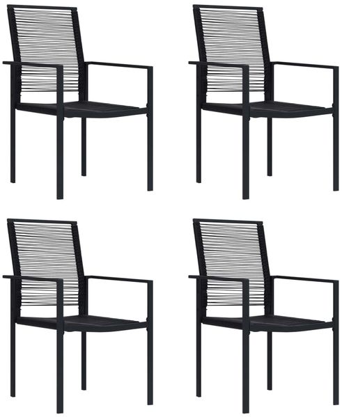 vidaXL Gartenstühle 4 Stk. PVC Rattan Schwarz 312172