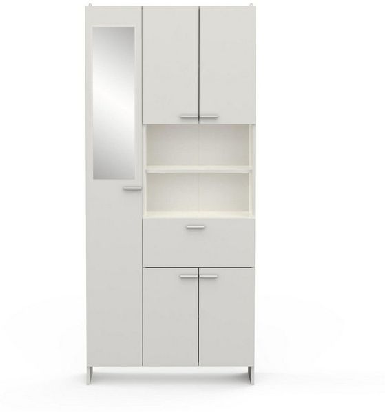 habeig Badezimmerspiegelschrank Badschrank weiß Hochschrank Spiegel Coral weiß Kommode als Serie erhältlich
