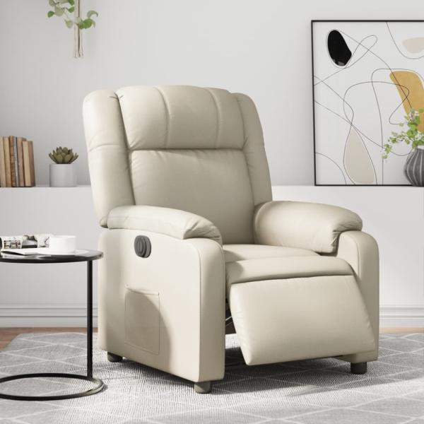 vidaXL Relaxsessel Elektrisch Creme Kunstleder 3205137