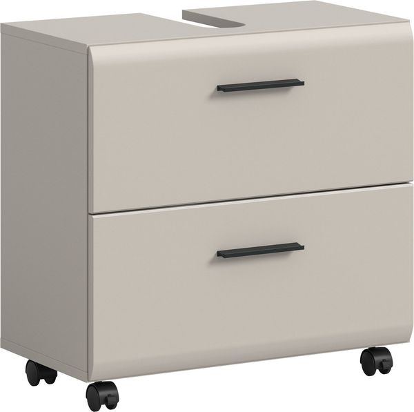 welltime Waschbeckenunterschrank FLORENZ, Waschbeckenunterschrank mit Rollen, hochwertige MDF-Front (1-St) Waschbeckenunterschrank, WBU, Unterschrank, Bad, Badezimmer