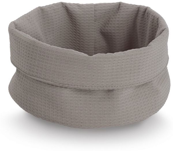 ZELLER 14535 Aufbewahrungskorb Ø 25 cm in TAUPE Waffelpiqué, Polyester / Korb