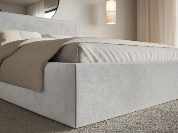 Selsey 'Softie ' Polsterbett 140×200 mit Bettkasten und Lattenrost, Velours, hellgrau Bild 7