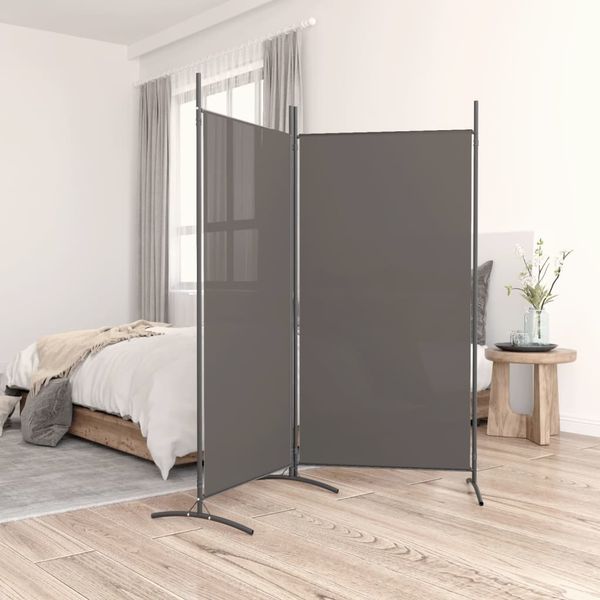 vidaXL 2-tlg. Paravent Anthrazit 175x180 cm Stoff 350260