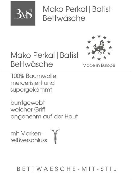 Bettwaesche-mit-Stil Mako-Batist / Perkal Bettwäsche kariert „Lyon“ weiß Garnitur 135x200 + 80x80 Bild 3