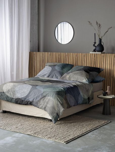Irisette Zobel Flausch Cotton Bettwäsche 135x200 Punkte stein grau mint 8553-11