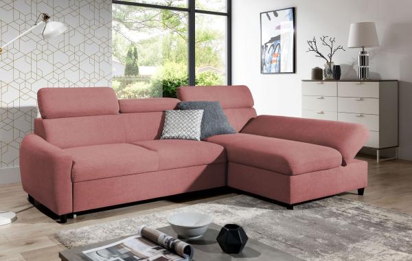 99rooms Litos Ecksofa Velours ESITO Rosa Rechts mit