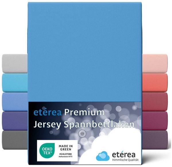 etérea Himmlische Qualität Spannbettlaken etérea Premium Jersey Spannbettlaken 90x200 -, Jersey, Gummizug: rundum, (1 Stück)