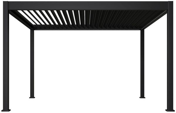 Weide E-Deluxe | elektrische Pergola mit LED | Voll Aluminium | 3,6 x 4 M | motorisiertes Lamellendach anthrazit