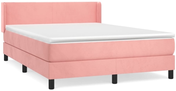 vidaXL Boxspringbett mit Matratze Rosa 140x200 cm Samt 3130846