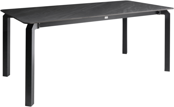 Gartentisch FELETTO 180 cm 90 cm Stein Schwarzer Marmor