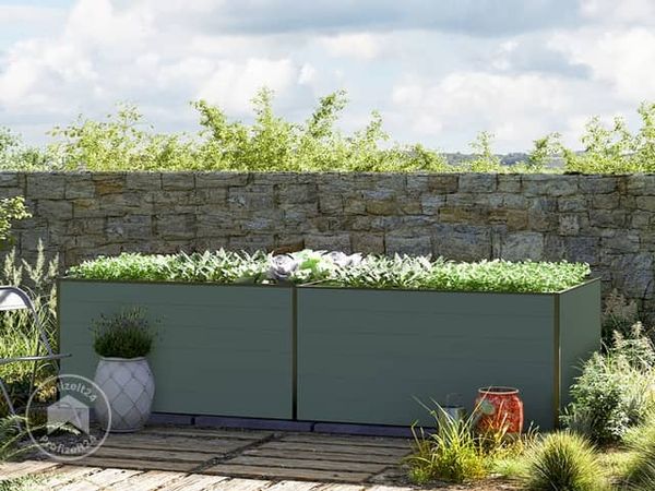 GFP Aluminium Hochbeet KINGSIZE DANIELA - 297 x 77 x 77 cm - Anthrazit, Stecksystem, langlebig