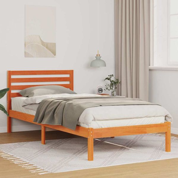 vidaXL Bettrahmen Wachsbraun 100 x 210 cm Massives Kiefernholz 872310