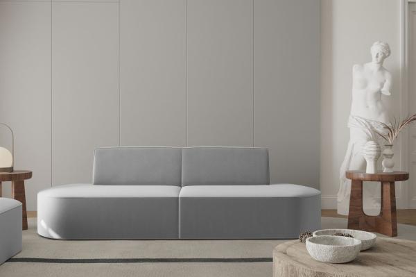 Sofa Designersofa 2-Sitzer MILOT in Stoff Opera Velvet Grau