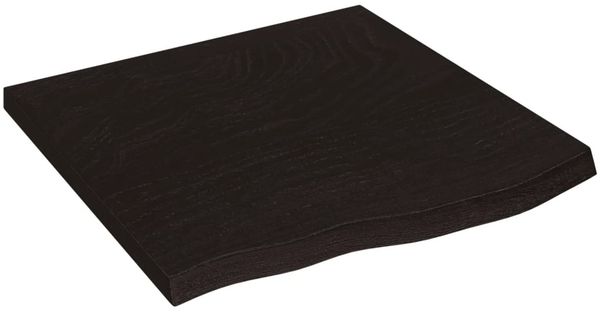 vidaXL Tischplatte Dunkelbraun 60x60x(2-4)cm Massivholz Eiche 3156414 Bild 2