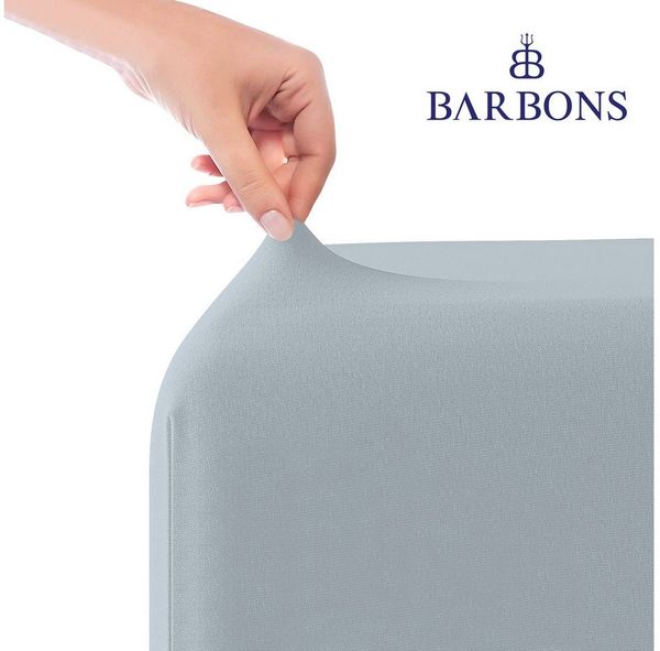 BARBONS Spannbettlaken Jersey Bettlaken, 145 g/m² Spannbetttuch, bis zu 25cm Höhe, Topper, Jersey aus 100% Baumwolle, Gummizug: rundum, (1 Stück), Rundumgummi, Atmungsaktiv