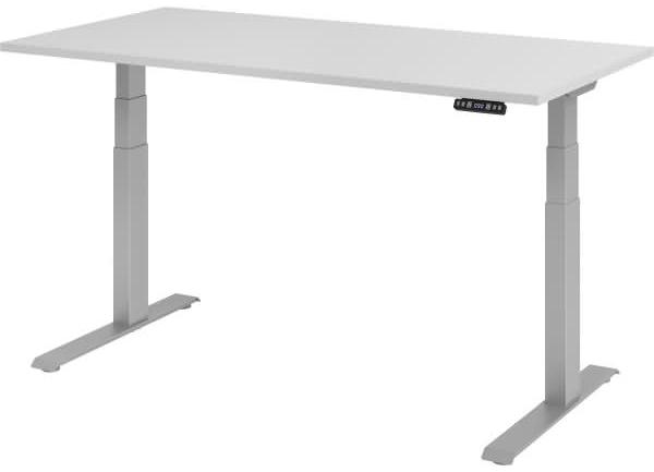 Sitz-Steh-Schreibtisch elektrisch 160x80 cm Grau/Silber