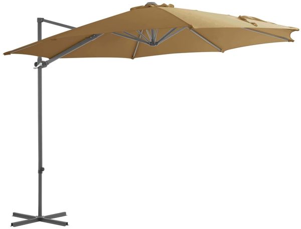 Sonnenschirm, Terrassenschirm mit Tragbarem Sonnenschirmständer Taupe
