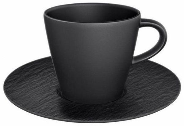 Villeroy & Boch Manufacture Rock Kaffeetasse mit Untertasse schwarz Bild 4
