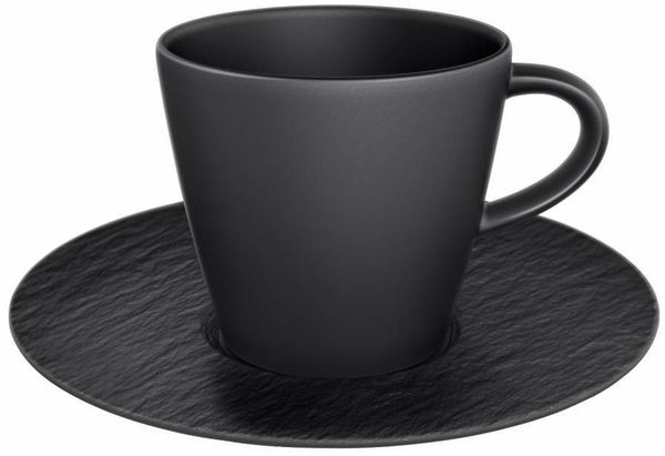 Villeroy & Boch Manufacture Rock Kaffeetasse mit Untertasse schwarz Bild 5