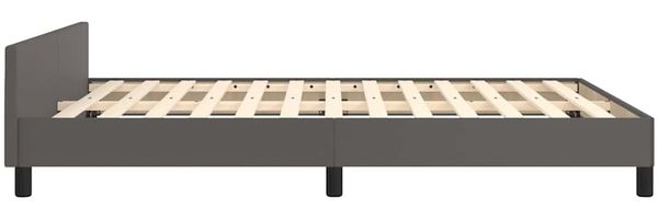 Doppelbett, Bettgestell Modernen mit Kopfteil ohne Matratze Grau 140x200 cm d945e Bild 6