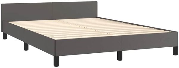 Doppelbett, Bettgestell Modernen mit Kopfteil ohne Matratze Grau 140x200 cm d945e Bild 4