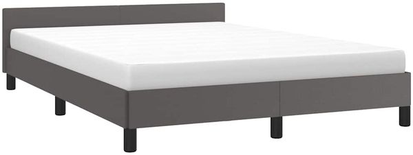 Doppelbett, Bettgestell Modernen mit Kopfteil ohne Matratze Grau 140x200 cm d945e Bild 3