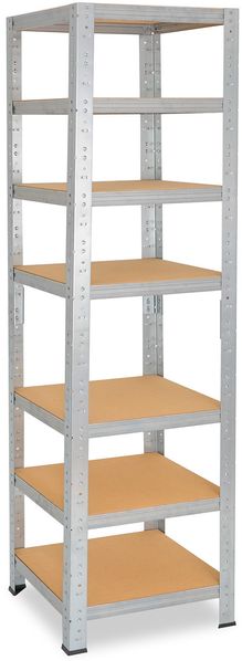 shelfplaza HOME 155x40x40 cm Schwerlastregal in grau-verzinkt mit 7 Böden und 125 kg Traglast pro Boden