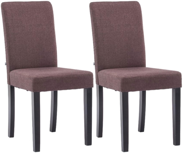 CLP 2er Set Esszimmerstuhl Ina Stoffbezug mit Holzgestell,braun schwarz