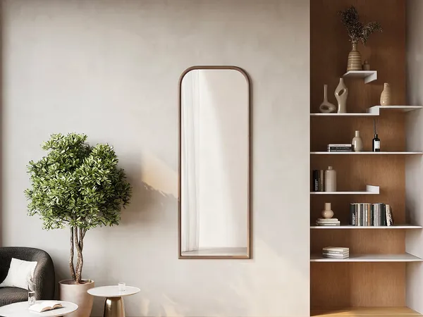 Vente-unique - SANYA Spiegel Holz, Platte Braun - B 3 cm x H 160 cm x L 60 cm