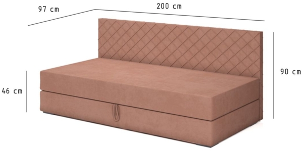 Sofa Polsterliege Kindersofa SIENA in Stoff Opera Velvet Rot Bild 3