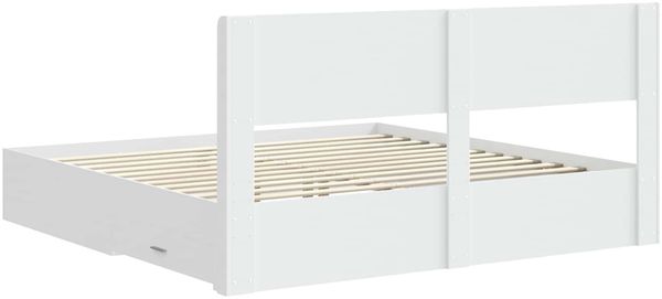 vidaXL Bettgestell mit Stauraum und Kopfteil Weiß Holzwerkstoff 3414437 Bild 8