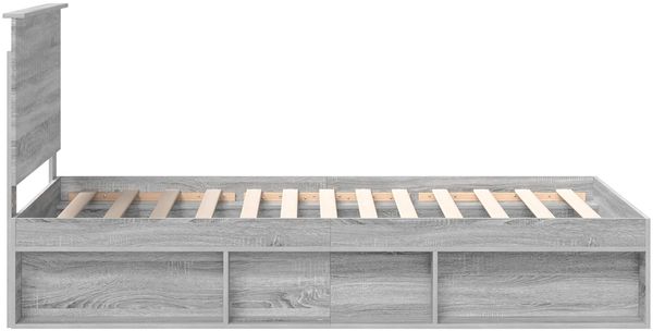 vidaXL Bettrahmen Graues Sonoma 100 x 200 cm Massives Kiefernholz 3411051 Bild 8