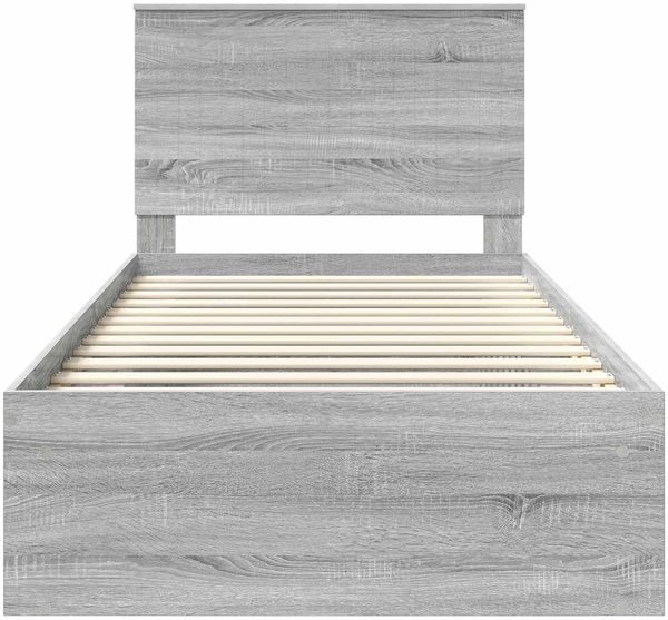 vidaXL Bettrahmen Graues Sonoma 100 x 200 cm Massives Kiefernholz 3411051 Bild 7