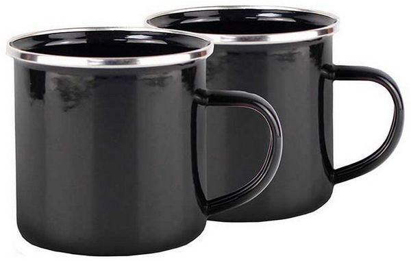 2-tlg. Campingbecher-Set 350ml Camping Kaffee Becher Thermo Tasse Doppelwandig