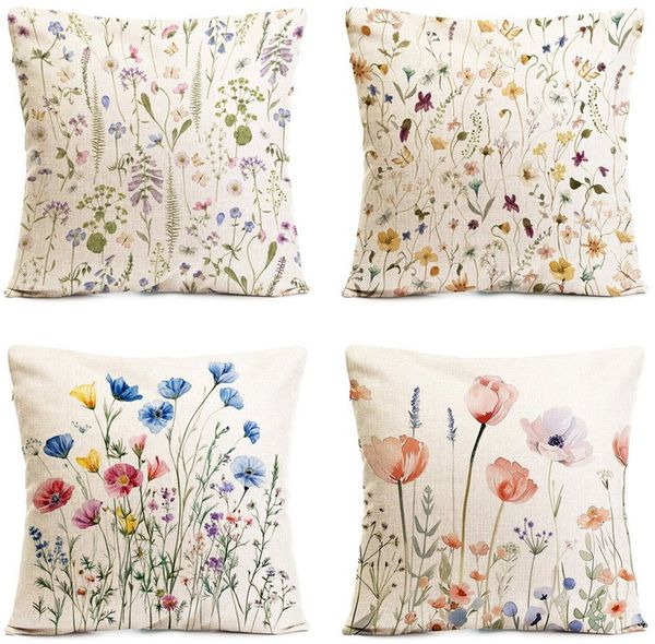 Agger Kissenbezug 4er-Set Kissenbezüge mit Blumenmuster, Sofakissenhüllen, (4 Stück), geeignet für Wohnraum- und Outdoor-Dekoration