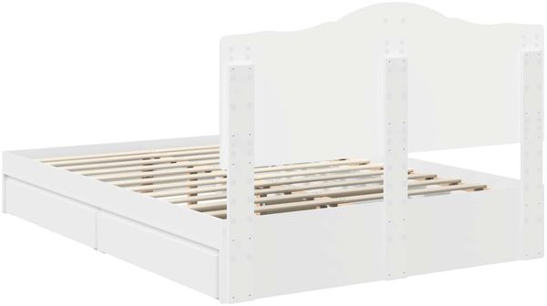 vidaXL Aufbewahrungsbett mit Kopfteil Weiß 140 x 200 cm Holzwerkstoff 3413499 Bild 10