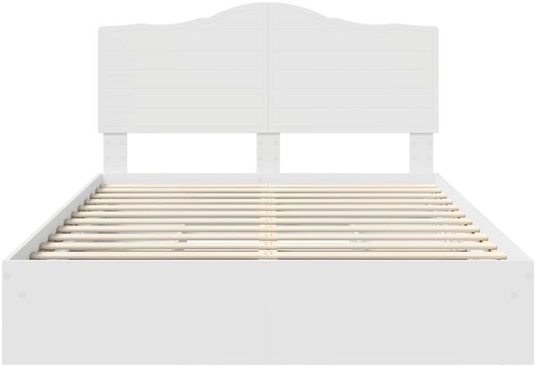 vidaXL Aufbewahrungsbett mit Kopfteil Weiß 140 x 200 cm Holzwerkstoff 3413499 Bild 8