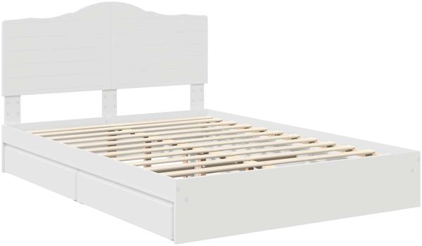 vidaXL Aufbewahrungsbett mit Kopfteil Weiß 140 x 200 cm Holzwerkstoff 3413499 Bild 4