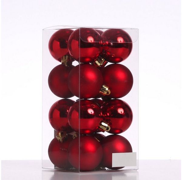 MARELIDA Weihnachtsbaumkugel Christbaumkugeln Weihnachtskugeln bruchfest 4cm rot 16er Set (16 St)