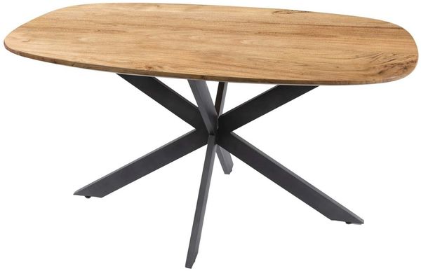 Esstisch aus massivem Akazienholz, skandinavisches Design, Natur, 150 x 90 cm, Spider-Gestell