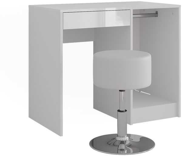 Schminktisch Sherry Weiß/Weiß Hochglanz 89.8 cm mit Hocker Vicco