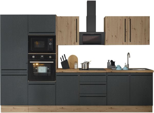 KOCHSTATION Küchenzeile Florida, Breite 330 cm, wahlweise mit E-Geräten,Softclose für Türen/Schubkästen