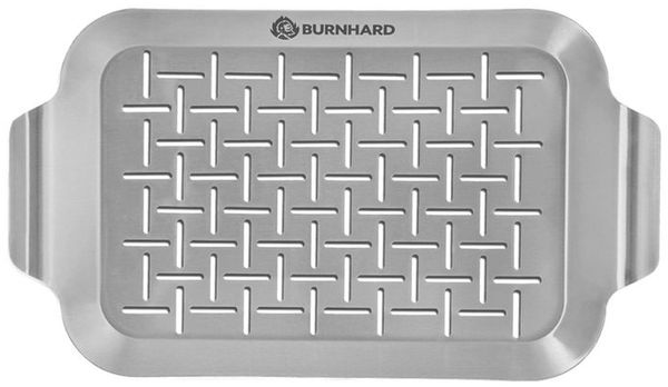 BURNHARD® Grillschale Edelstahl Grillschale klein 27,5 x 19 x 2 cm, Grillschale 33x19x2 cm