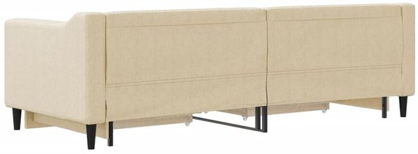 vidaXL Tagesbett Ausziehbar mit Schubladen Creme 80x200 cm Stoff 3197461 Bild 8