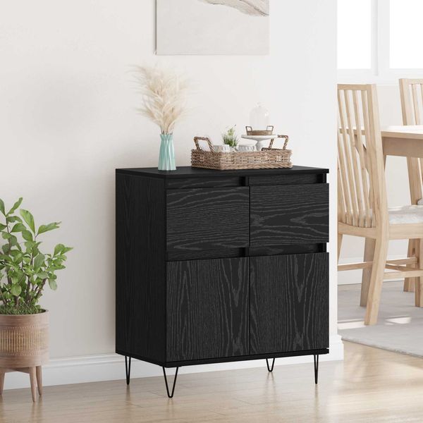 vidaXL Sideboard mit Schubladen Schwarz Eichen-Optik 60 x 35 x 70 cm 881734