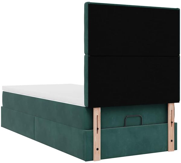 vidaXL Ottoman-Bett mit Matratzen Dunkelgrün 90x190 cm Samt 3313586 Bild 9