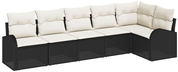 vidaXL Gartensofa-set 6 pcs Schwarz Poly-Rattan 3346057 Bild 2
