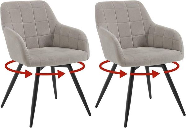Woltu Esszimmerstuhl (2 St), gepolsterter ergonomischer, mit Metallbeinen