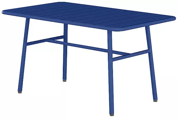 Vente-unique - MIRMANDE Gartensitzgruppe Metall Blau - B 50 cm x H 47 cm x L 89 cm