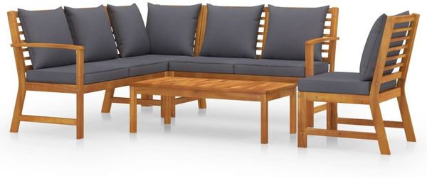 vidaXL 5-tlg. Garten-Lounge-Set mit Auflagen Massivholz Akazie 3057777 Bild 2